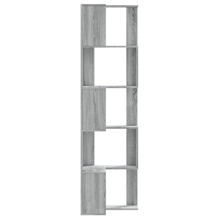 Bibliotecă cu 5 niveluri gri sonoma 50x50x179 cm lemn prelucrat - WALTI WALTI