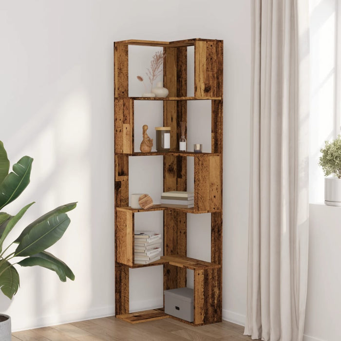 Bibliotecă 5 niveluri lemn vechi 50x50x179cm lemn prelucrat - WALTI WALTI