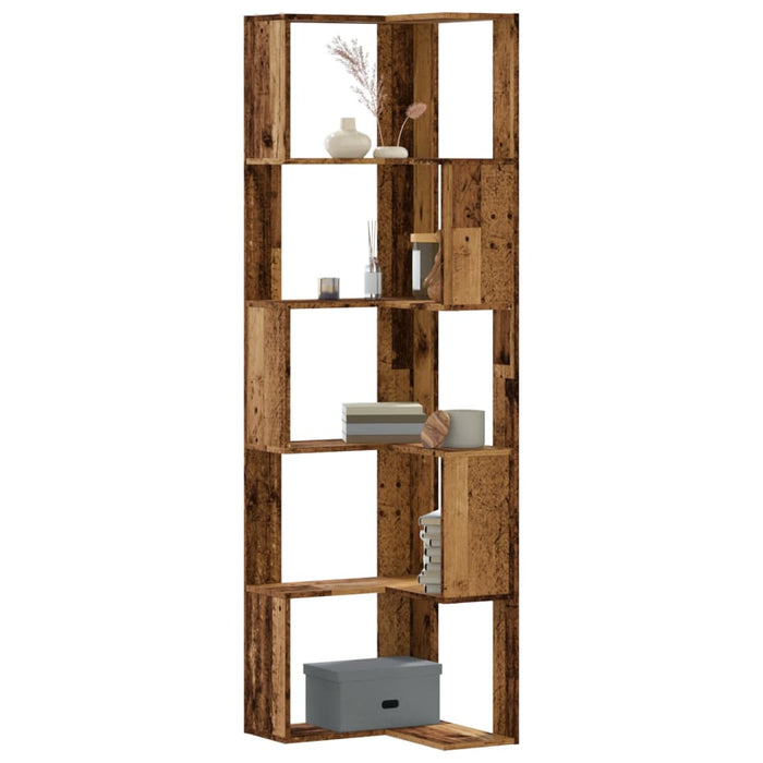 Bibliotecă 5 niveluri lemn vechi 50x50x179cm lemn prelucrat - WALTI WALTI