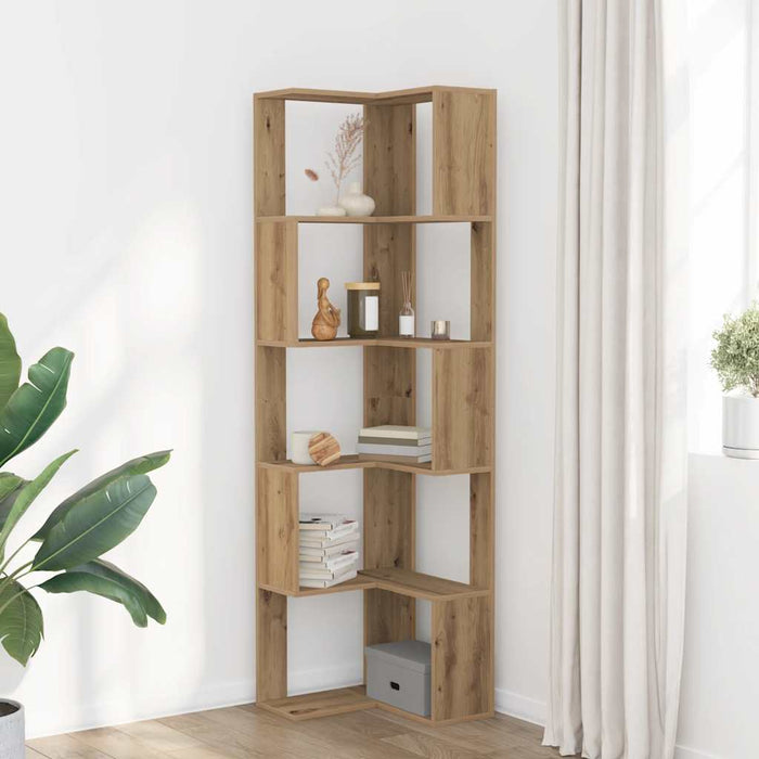 Bibliotecă 5 nivel stejar artizanal 50x50x179 cm lemn prelucrat - WALTI WALTI