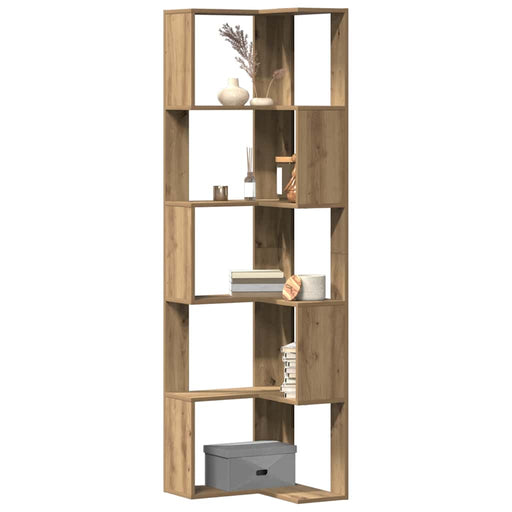 Bibliotecă 5 nivel stejar artizanal 50x50x179 cm lemn prelucrat - WALTI WALTI