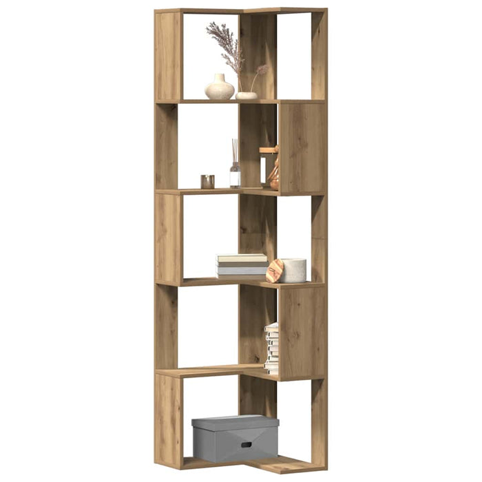 Bibliotecă 5 nivel stejar artizanal 50x50x179 cm lemn prelucrat - WALTI WALTI