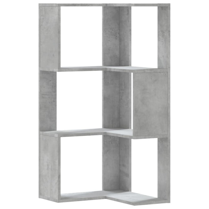 Bibliotecă 3 niveluri gri beton 50x50x102 cm lemn prelucrat - WALTI WALTI
