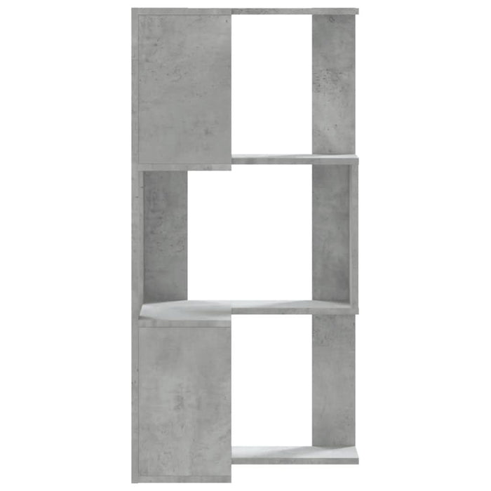 Bibliotecă 3 niveluri gri beton 50x50x102 cm lemn prelucrat - WALTI WALTI