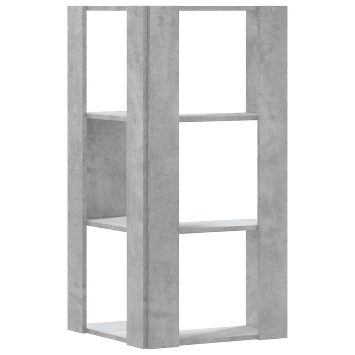 Bibliotecă 3 niveluri gri beton 50x50x102 cm lemn prelucrat - WALTI WALTI