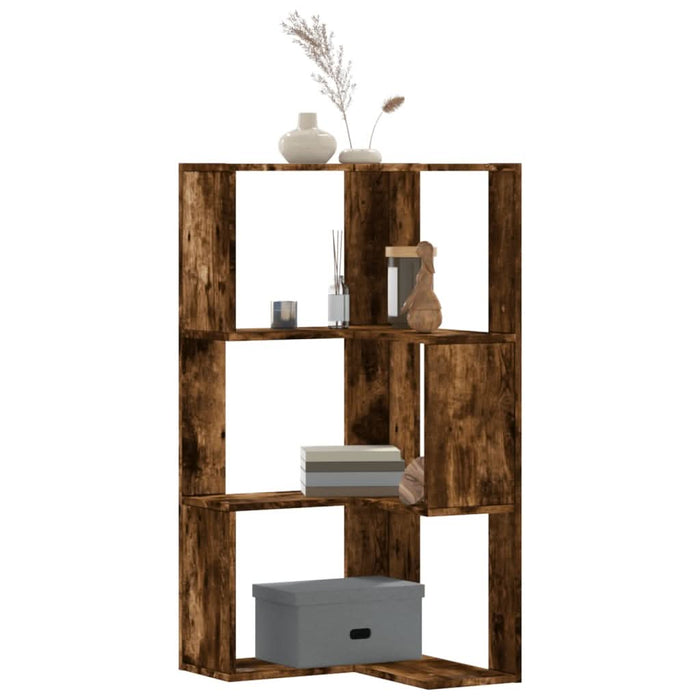 Bibliotecă 3 niveluri stejar fumuriu 50x50x102cm lemn prelucrat - WALTI WALTI