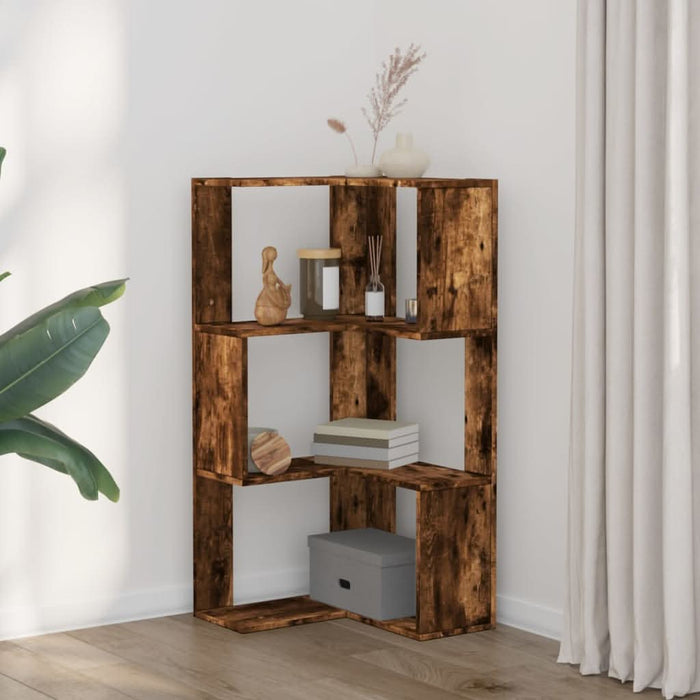 Bibliotecă 3 niveluri stejar fumuriu 50x50x102cm lemn prelucrat - WALTI WALTI