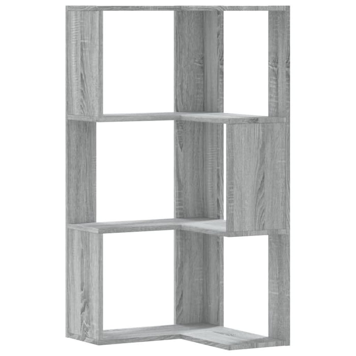 Bibliotecă cu 3 niveluri gri sonoma 50x50x102 cm lemn prelucrat - WALTI WALTI