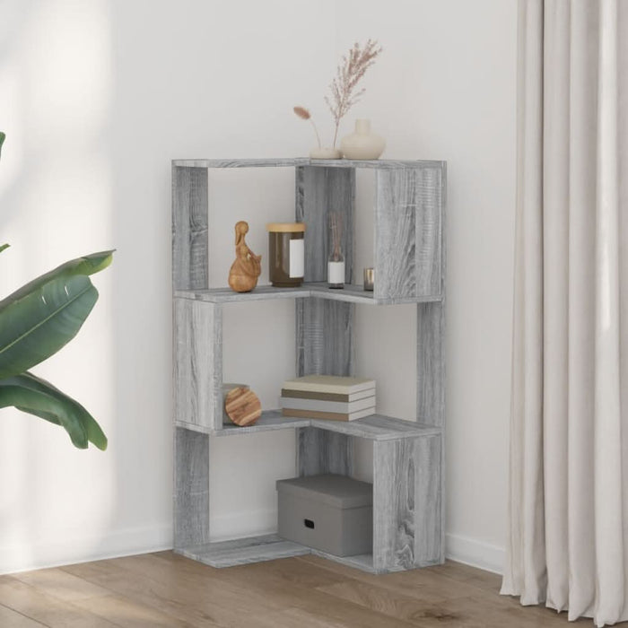 Bibliotecă cu 3 niveluri gri sonoma 50x50x102 cm lemn prelucrat - WALTI WALTI