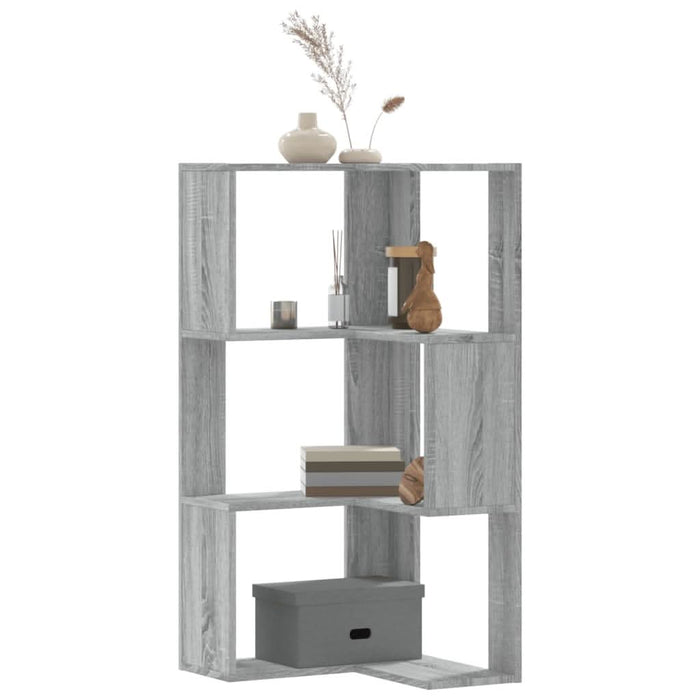 Bibliotecă cu 3 niveluri gri sonoma 50x50x102 cm lemn prelucrat - WALTI WALTI