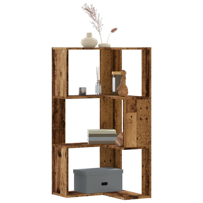 Bibliotecă 3 niveluri lemn vechi 50x50x102 cm lemn prelucrat - WALTI WALTI