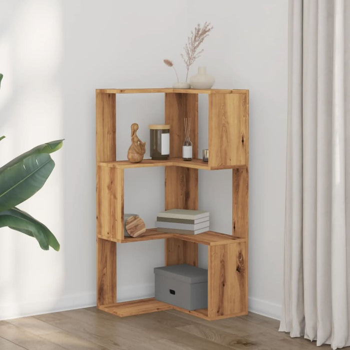Bibliotecă 3 nivel stejar artizanal 50x50x102 cm lemn prelucrat - WALTI WALTI