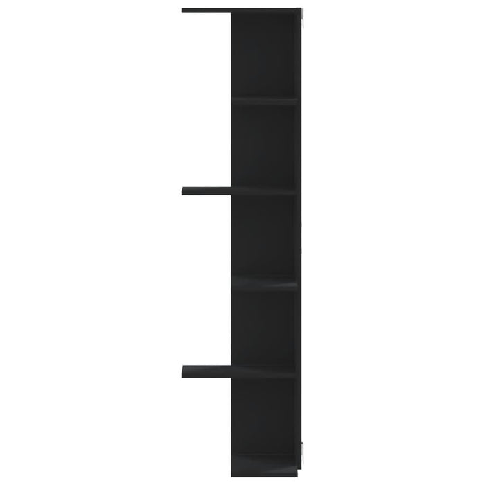 Raft colțar perete negru 36,5x36,5x140 cm lemn prelucrat - WALTI WALTI