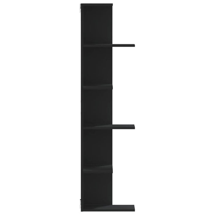 Raft colțar perete negru 36,5x36,5x140 cm lemn prelucrat - WALTI WALTI