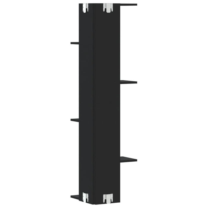 Raft colțar perete negru 36,5x36,5x140 cm lemn prelucrat - WALTI WALTI