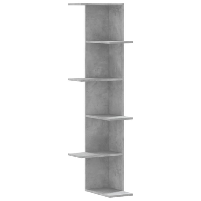 Raft colțar perete gri beton 36,5x36,5x140cm lemn prelucrat - WALTI WALTI