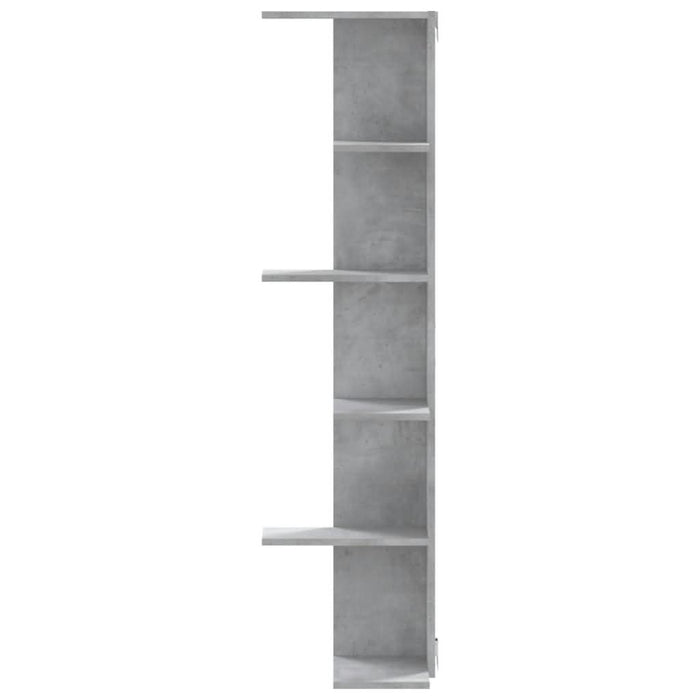 Raft colțar perete gri beton 36,5x36,5x140cm lemn prelucrat - WALTI WALTI
