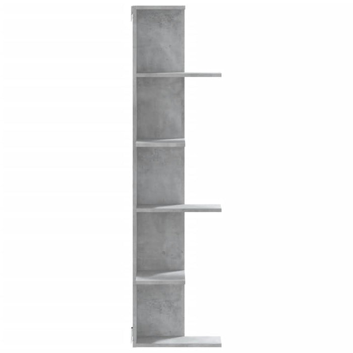 Raft colțar perete gri beton 36,5x36,5x140cm lemn prelucrat - WALTI WALTI