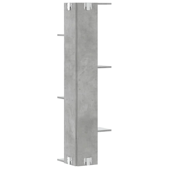 Raft colțar perete gri beton 36,5x36,5x140cm lemn prelucrat - WALTI WALTI