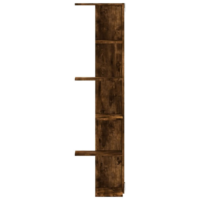 Raft colț perete stejar fumuriu 36,5x36,5x140cm lemn prelucrat - WALTI WALTI