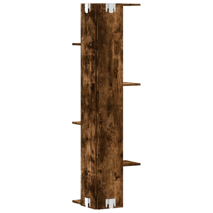 Raft colț perete stejar fumuriu 36,5x36,5x140cm lemn prelucrat - WALTI WALTI
