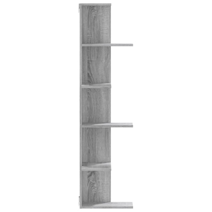 Raft colțar perete gri sonoma 36,5x36,5x140cm lemn prelucrat - WALTI WALTI