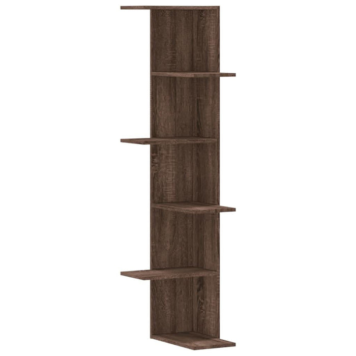 Raft colțar perete stejar maro 36,5x36,5x140cm lemn prelucrat - WALTI WALTI