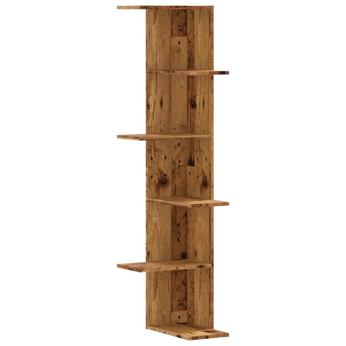 Raft colțar perete lemn vechi 36,5x36,5x140 cm lemn prelucrat - WALTI WALTI