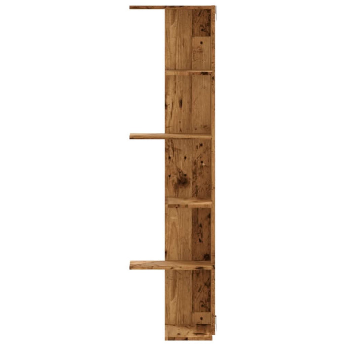 Raft colțar perete lemn vechi 36,5x36,5x140 cm lemn prelucrat - WALTI WALTI
