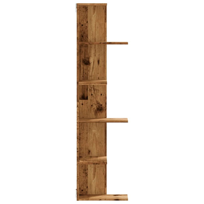 Raft colțar perete lemn vechi 36,5x36,5x140 cm lemn prelucrat - WALTI WALTI