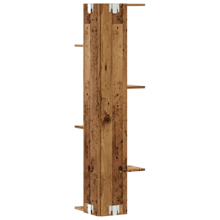 Raft colțar perete lemn vechi 36,5x36,5x140 cm lemn prelucrat - WALTI WALTI
