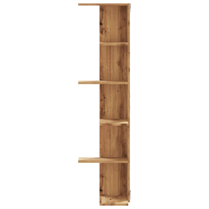 Raft colț perete stejar artizanal 36,5x36,5x140cm lemn compozit - WALTI WALTI