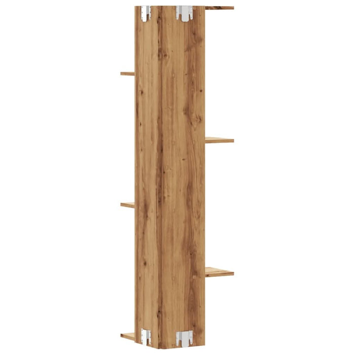 Raft colț perete stejar artizanal 36,5x36,5x140cm lemn compozit - WALTI WALTI