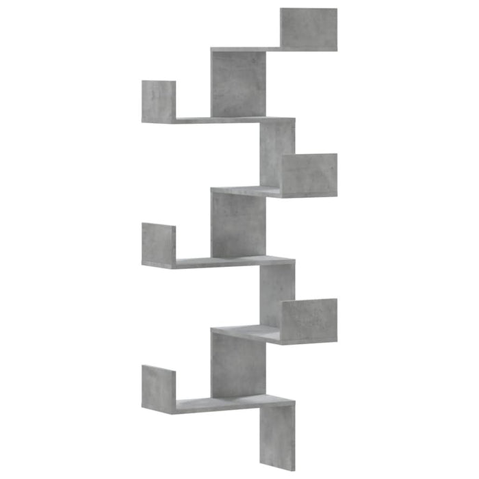 Raft colțar perete gri beton 45x45x147 cm lemn prelucrat - WALTI WALTI