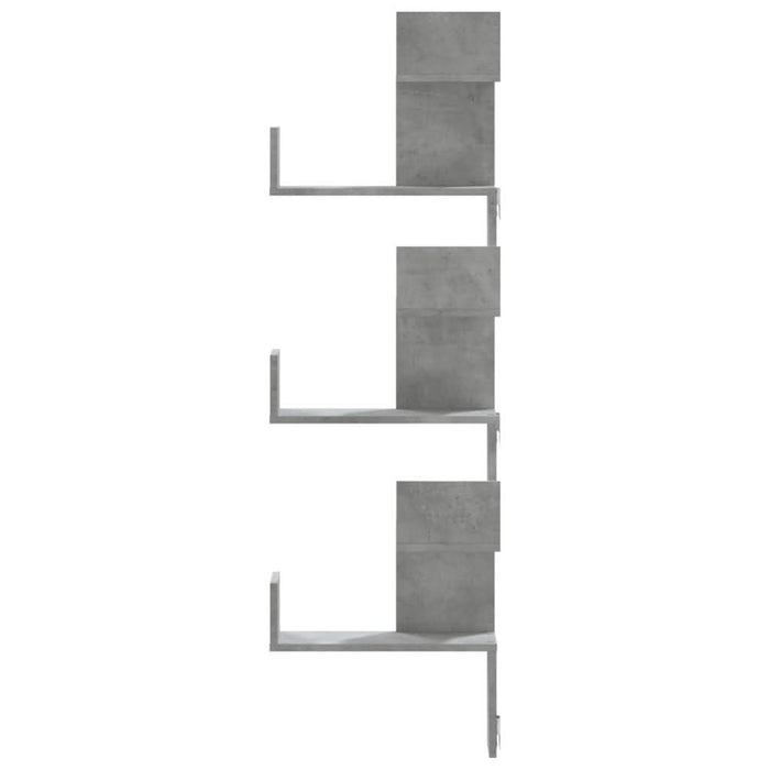 Raft colțar perete gri beton 45x45x147 cm lemn prelucrat - WALTI WALTI