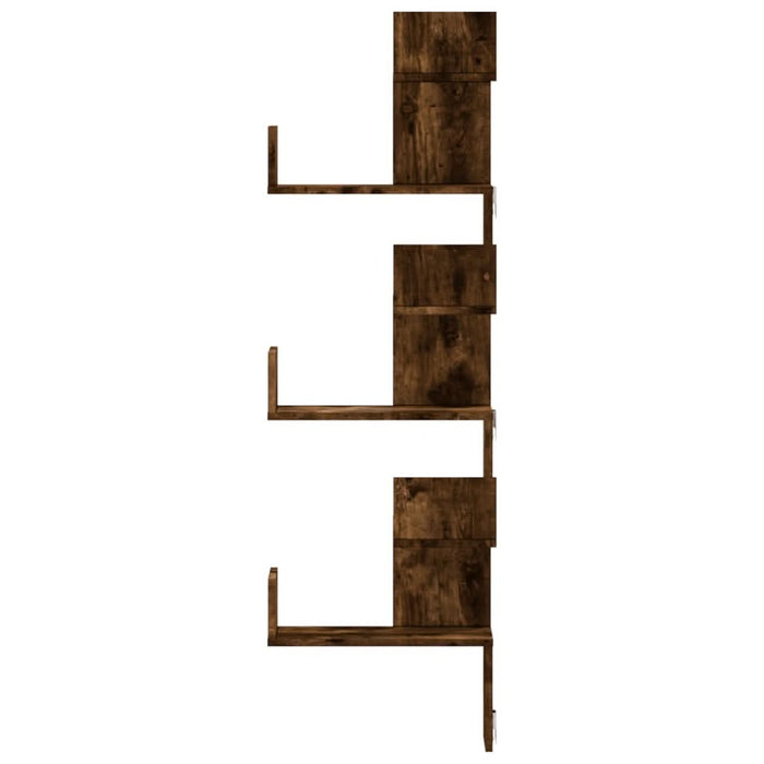 Raft colțar perete stejar fumuriu 45x45x147 cm lemn prelucrat - WALTI WALTI