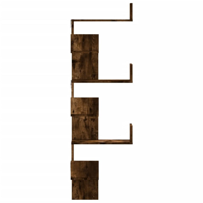 Raft colțar perete stejar fumuriu 45x45x147 cm lemn prelucrat - WALTI WALTI
