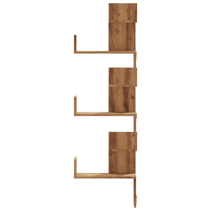 Raft colțar perete stejar artizanal 45x45x147 cm lemn prelucrat - WALTI WALTI