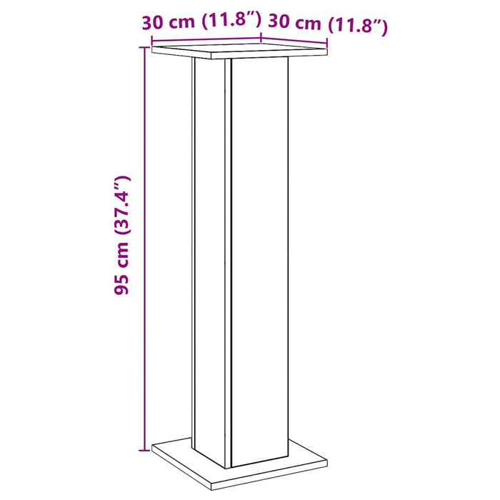 Suporturi difuzoare, 2 buc., stejar artizanal, 30x30x95cm, lemn - WALTI WALTI