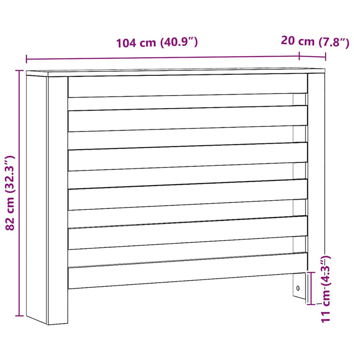 Mască de calorifer stejar artizanal 104x20x82 cm lemn prelucrat - WALTI WALTI