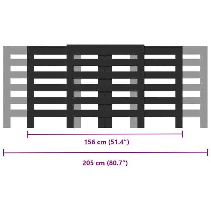 Mască pentru calorifer, negru, 205x21,5x83,5 cm, lemn prelucrat - WALTI WALTI