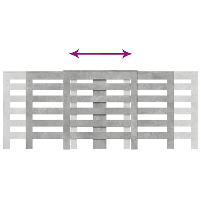 Mască pentru calorifer gri beton 205x21,5x83,5cm lemn prelucrat - WALTI WALTI