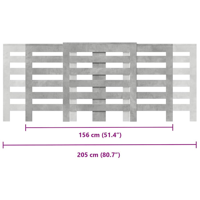 Mască pentru calorifer gri beton 205x21,5x83,5cm lemn prelucrat - WALTI WALTI