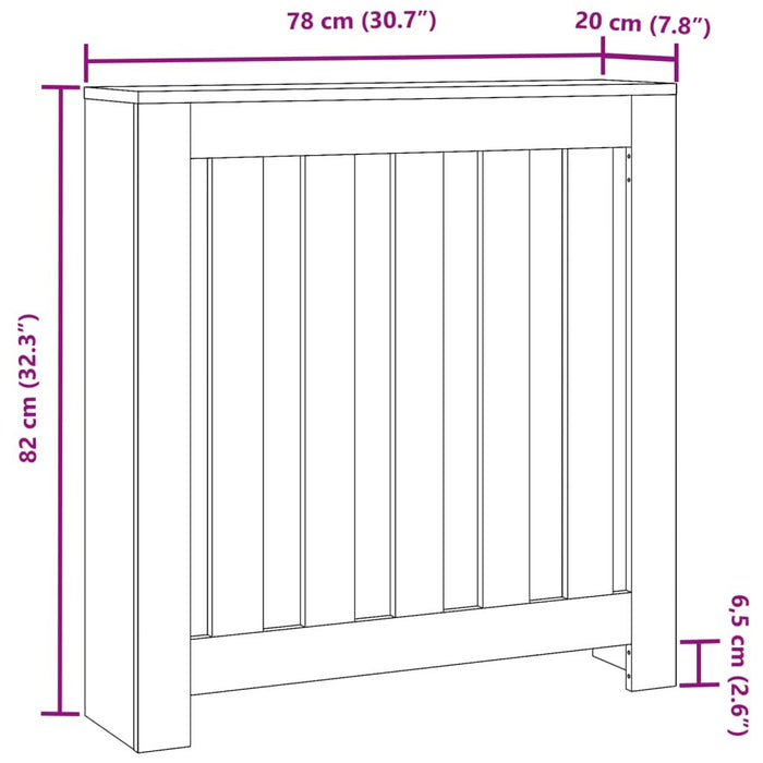 Mască pentru calorifer, negru, 78x20x82 cm, lemn prelucrat - WALTI WALTI