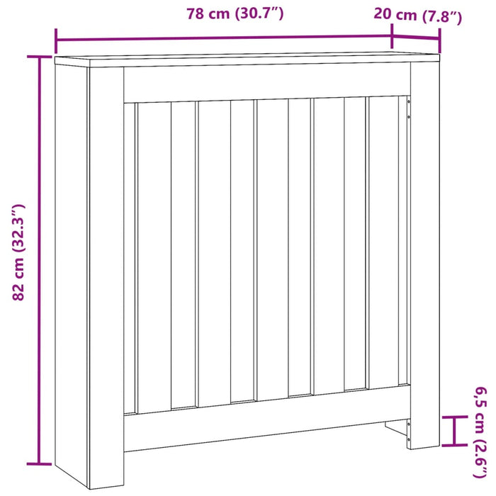 Mască pentru calorifer, gri beton, 78x20x82 cm, lemn prelucrat - WALTI WALTI