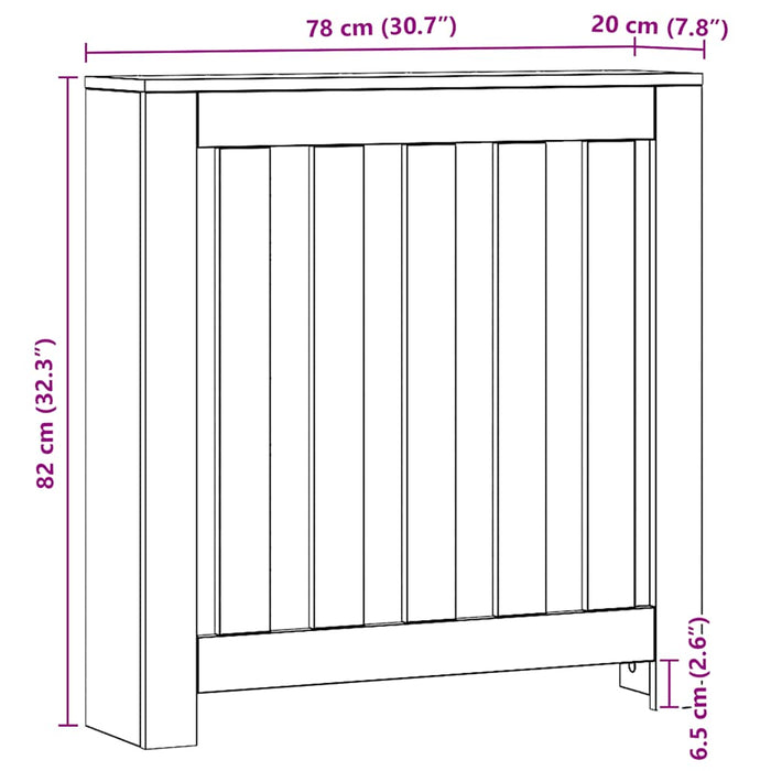 Mască pentru calorifer stejar artizanal 78x20x82 cm lemn - WALTI WALTI