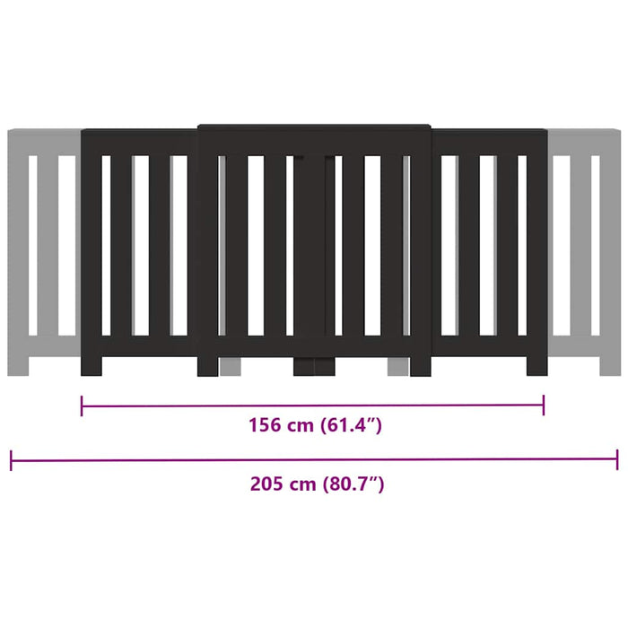Mască pentru calorifer, negru, 205x21,5x83,5 cm, lemn prelucrat - WALTI WALTI