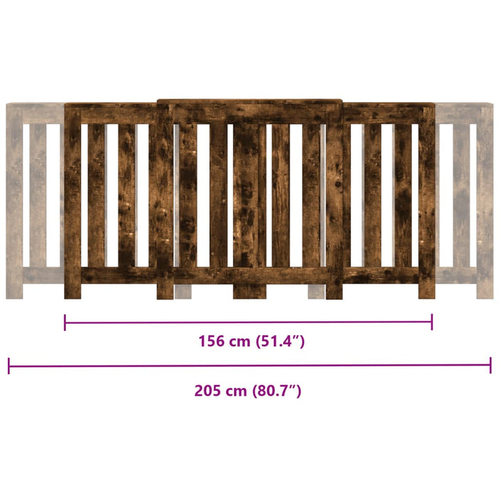 Mască pentru calorifer stejar fumuriu 205x21,5x83,5 cm lemn - WALTI WALTI