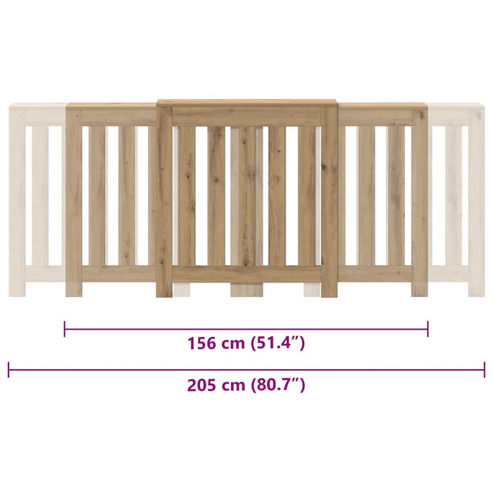 Mască pentru calorifer stejar artizanal 205x21,5x83,5 cm lemn - WALTI WALTI
