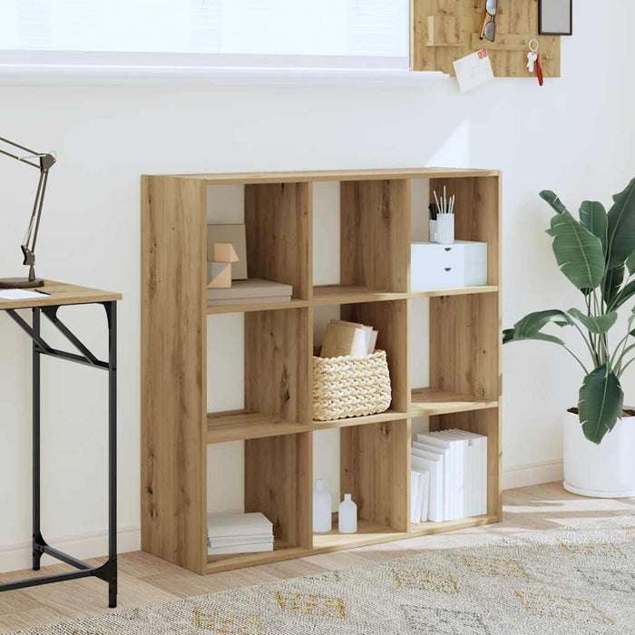 Bibliotecă, stejar artizanal, 102x32x102 cm, lemn prelucrat - WALTI WALTI